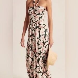 Abercrombie & Fitch Pink/Green Strapless or Halter Maxi Sundress Sz XS NWT